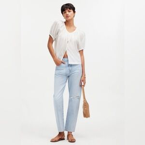 Madewell ‘90s Straight Crop Jeans Fitzgerald Wash Sz 25